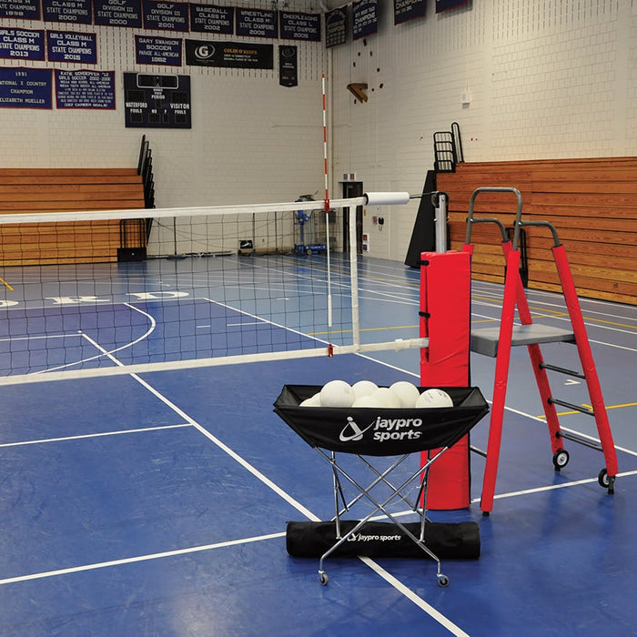 Jaypro FeatherLite Volleyball System Package (3 in. Floor Sleeve) - NFHS, NCAA, USVBA Compliant