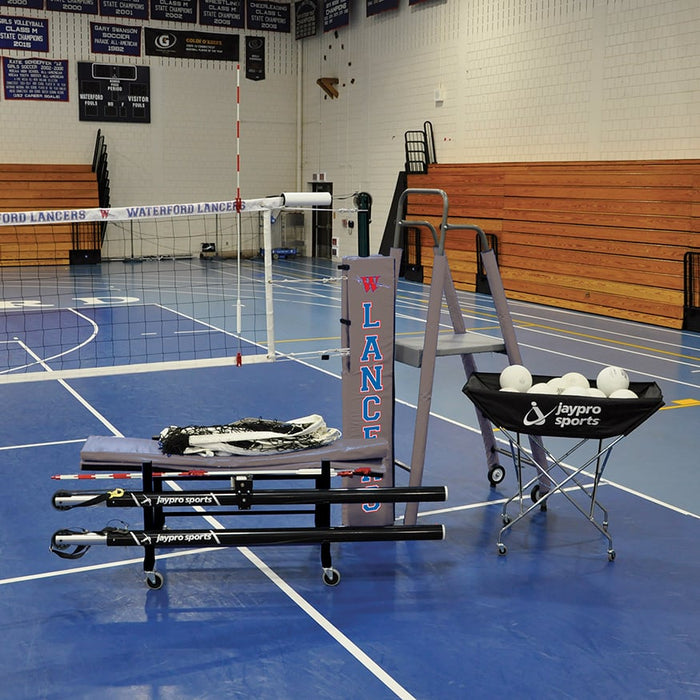 Jaypro Carbon Ultralite™ Volleyball Deluxe Package (3 in. Floor Sleeve) - NFHS, NCAA, USVBA Compliant