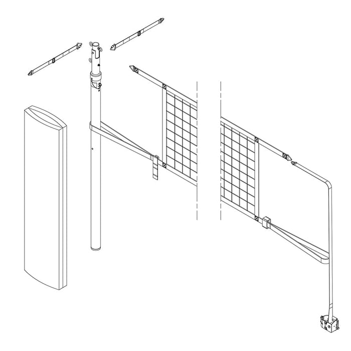 Jaypro Hybrid Steel Volleyball Net Center Upright System (3-1/2 in. Floor Sleeve) - NFHS, NCAA, USVBA Compliant