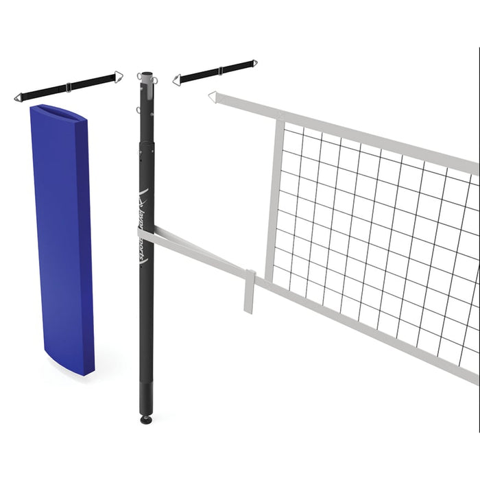 Jaypro Carbon Ultralite™ Volleyball Net Center Upright System (3-1/2 in. Floor Sleeve) - NFHS, NCAA, USVBA Compliant