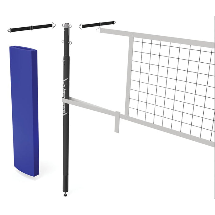 Jaypro Carbon Ultralite™ Volleyball Net Center Upright System (3 in. Floor Sleeve) - NFHS, NCAA, USVBA Compliant