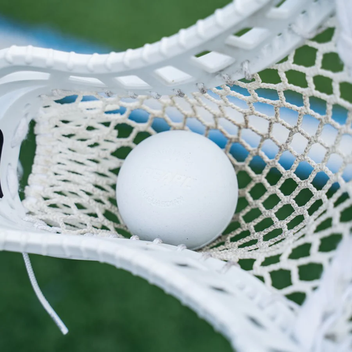 A case of 100 PEARL X Lacrosse Balls - Optic Yellow (Fluorescent Game Lacrosse Ball), White, Yellow, Orange