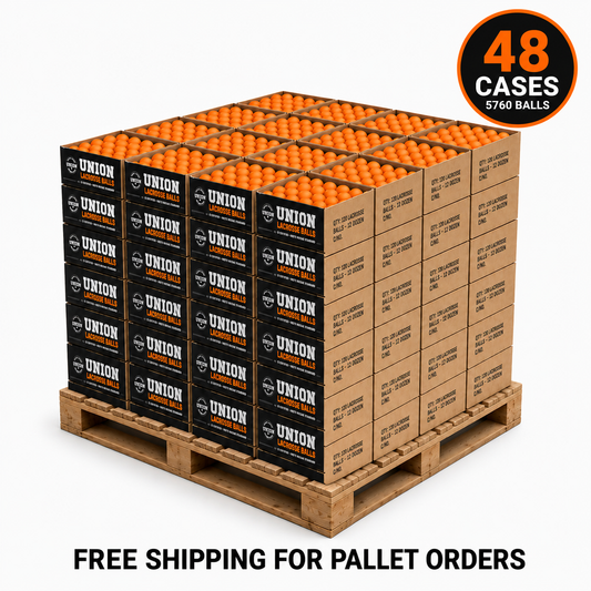 Case 120 Orange Union Lacrosse Balls - Meets NOCSAE Standard, SEI Certified, CLA Approved- Free Shipping on Pallet Orders