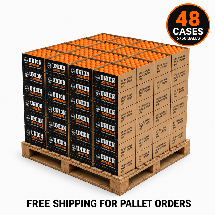 Case 120 Orange Union Lacrosse Balls - Meets NOCSAE Standard, SEI Certified, CLA Approved- Free Shipping on Pallet Orders