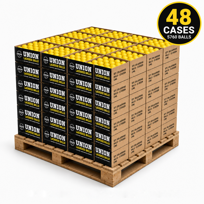 Case 120 Yellow Union Lacrosse Balls - Meets NOCSAE Standard, SEI Certified, CLA Approved