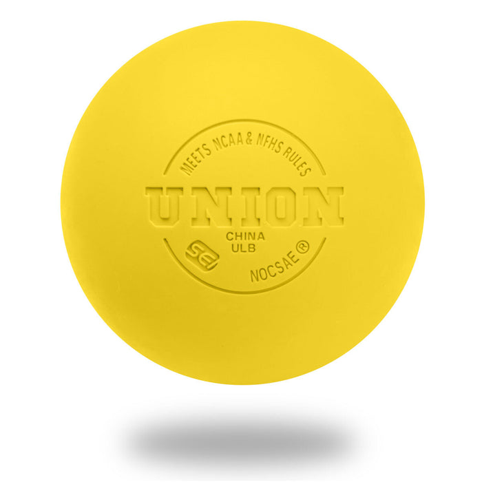 Case 120 Yellow Union Lacrosse Balls - Meets NOCSAE Standard, SEI Certified, CLA Approved- Free Shipping on Pallet Orders