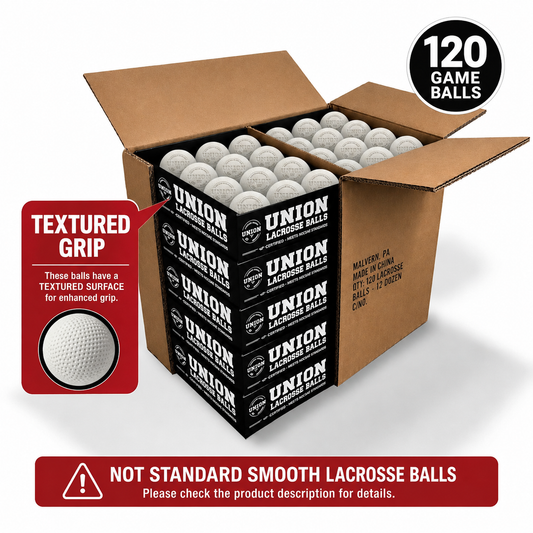 Case 120 Textured Grip White Union Lacrosse Balls - Meets NOCSAE Standard, SEI Certified, CLA Approved