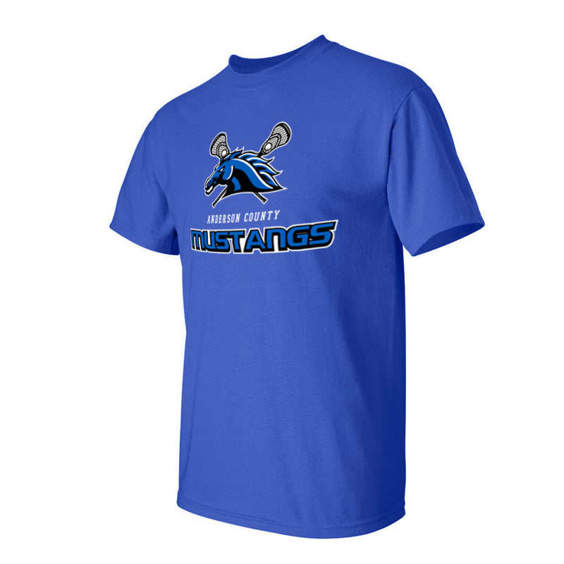 Anderson County Mustangs 50/50 Blend T-Shirt Royal