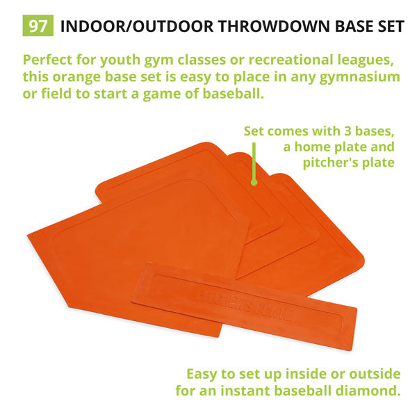 Champion Sports Indoor/Outdoor Throwdown Base Set, Orange - Lacrosseballstore