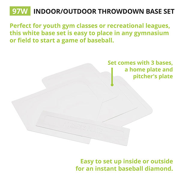 Champion Sports Indoor/Outdoor Throwdown Base Set, White - Lacrosseballstore