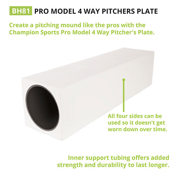 Champion Sports Pro Model 4-Way Pitcher'S Plate - Lacrosseballstore