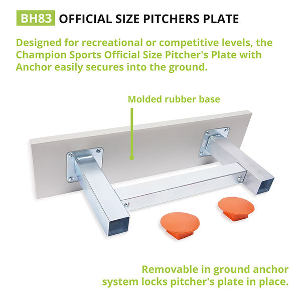 Champion Sports Official Size Pitcher'S Plate With Anchor - Lacrosseballstore