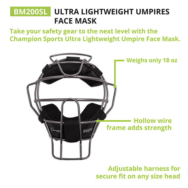 Champion Sports ULTRA LIGHTWEIGHT UMPIRE FACE MASK-C-BM200SL - Lacrosseballstore