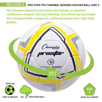 Champion Sports Pro Star Soccer Ball Size 3 - Lacrosseballstore