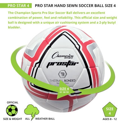 Champion Sports Pro Star Soccer Ball Size 4 - Lacrosseballstore