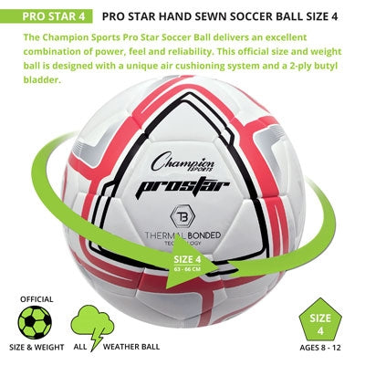 Champion Sports Pro Star Soccer Ball Size 4