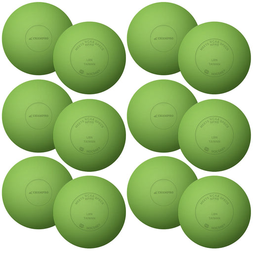 Champro 12 Neon Green Lacrosse Balls