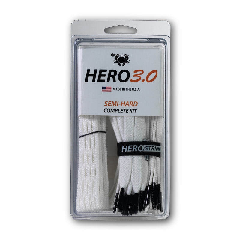 ECD Lacrosse Hero 3.0 Complete Mesh Kit White Semi Hard