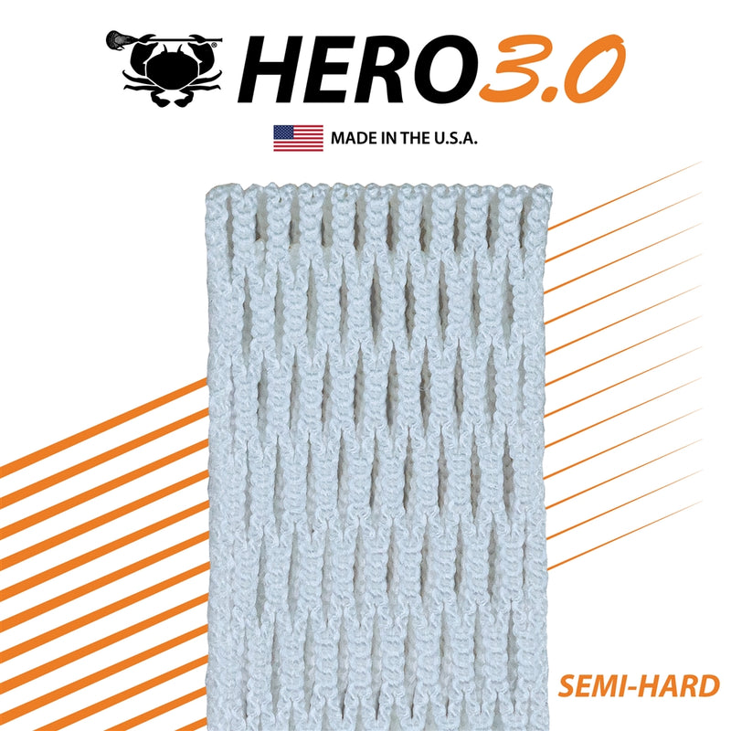 ECD Lacrosse Hero 3.0 Semi Hard Mesh White