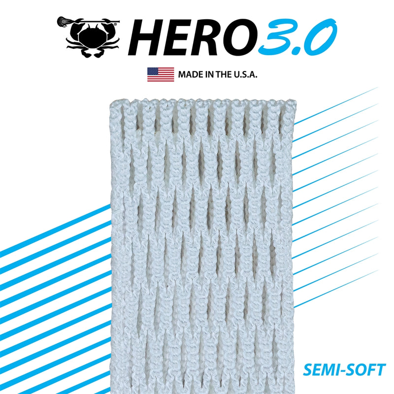 ECD Lacrosse Hero 3.0 Semi Soft Mesh White