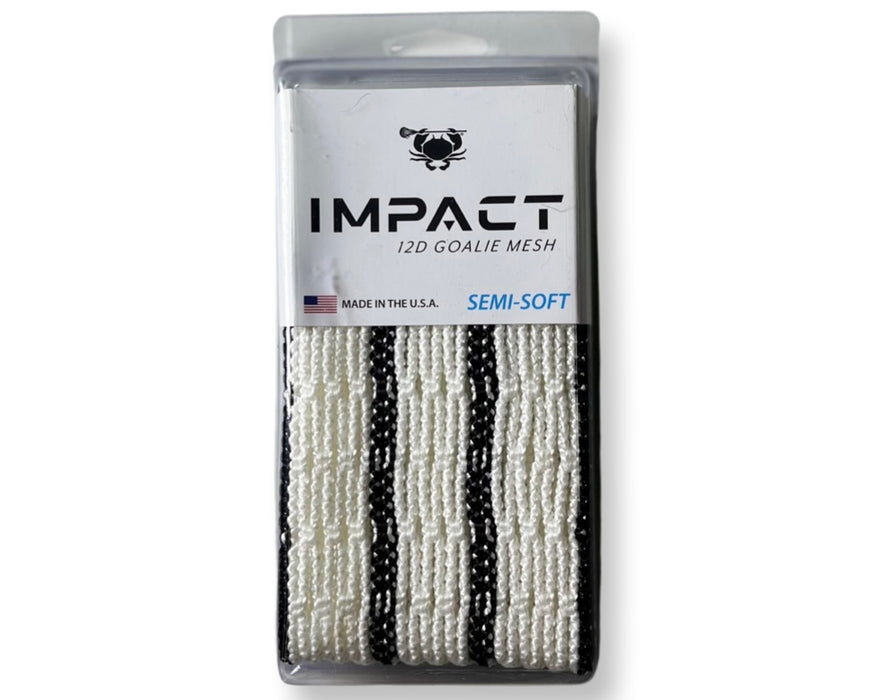 ECD Lacrosse Impact 12D Goalie Mesh Semi Soft Black Striker - Lacrosseballstore