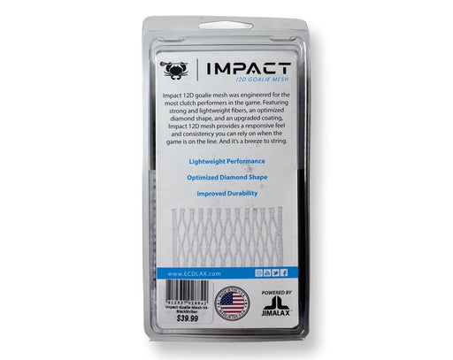 ECD Lacrosse Impact 12D Goalie Mesh Semi Soft Black Striker - Lacrosseballstore