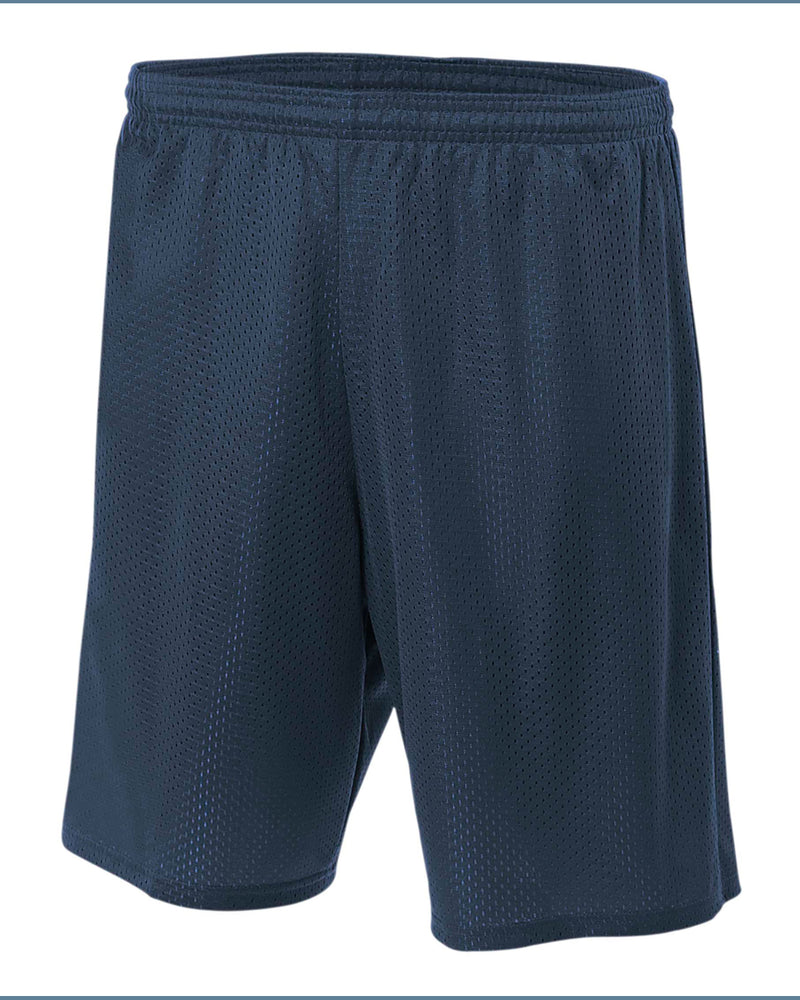A4 Adult Tricot Lined 9" Mesh Shorts Navy