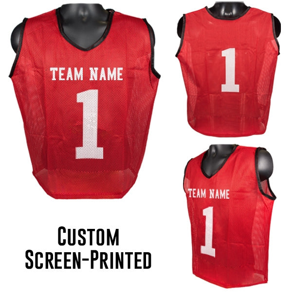 Predator Sports Custom Numbered Scrimmage Vests Red