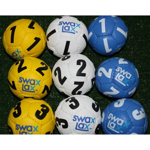 Swax Lax Numbered Soft Weighted Goalie Lacrosse Training Balls 3-pack