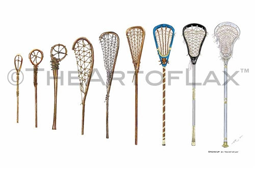 Hand drawn print of lacrosse sticks