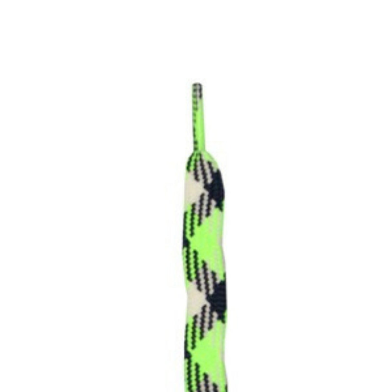 Jimalax 33 Inch Neon Green Navy White TriColor Shooting Laces
