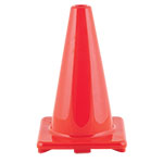 12 inch high visibility flexible vinyl cone orange