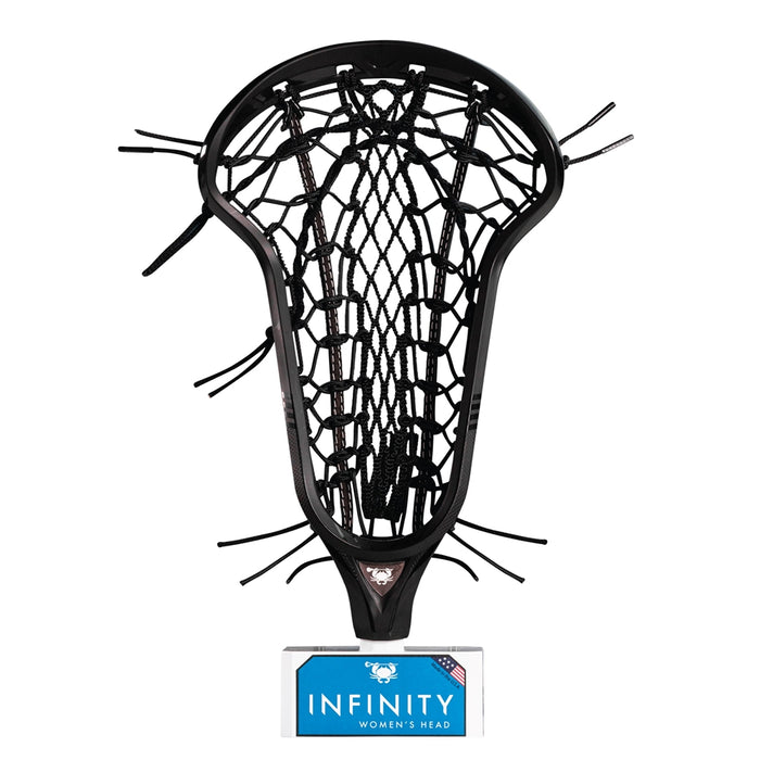 ECD Lacrosse Infinity ELITE Pocket Girls Pre Strung Lacrosse Head Black