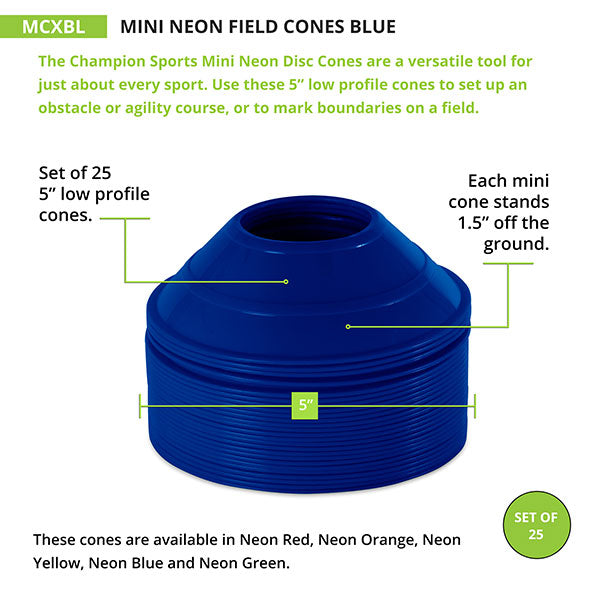 Mini Neon Field Cones Set of 25 - Lacrosseballstore